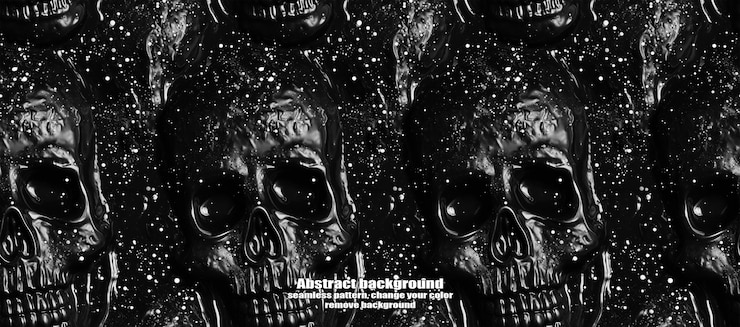 PSD spooky skulls amp ghosts glittering halloween background