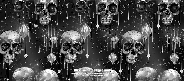 PSD spooky skulls amp ghosts glittering halloween background