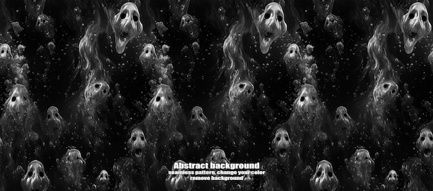 PSD spooky skulls amp ghosts glittering halloween background