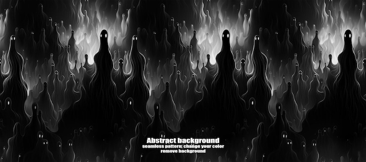 PSD spooky skulls amp ghosts glittering halloween background