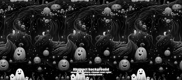 PSD spooky skulls amp ghosts glittering halloween background