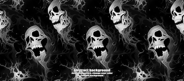 PSD spooky skulls amp ghosts glittering halloween background