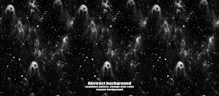 PSD spooky skulls amp ghosts glittering halloween background