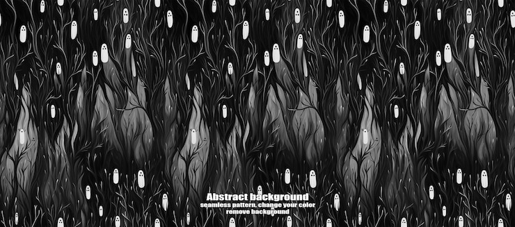 PSD spooky skulls amp ghosts glittering halloween background