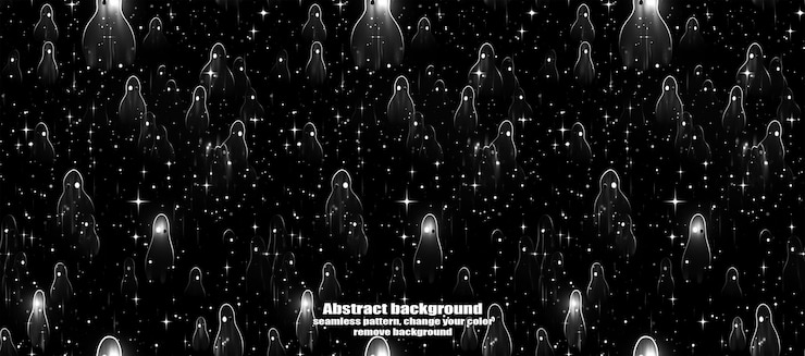 PSD spooky skulls amp ghosts glittering halloween background