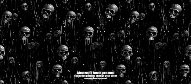 PSD spooky skulls amp ghosts glittering halloween background