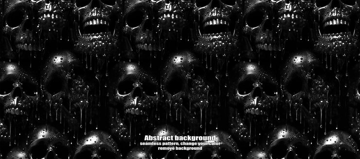 PSD spooky skulls amp ghosts glittering halloween background