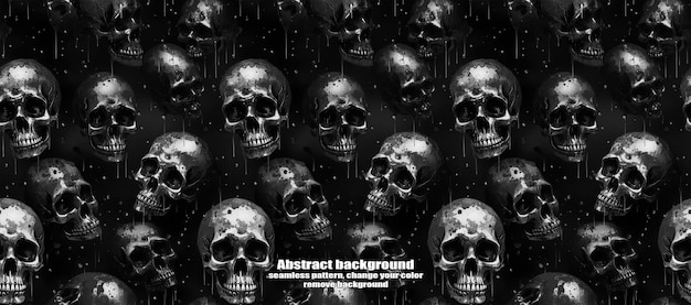 PSD spooky skulls e ghosts scintillanti sullo sfondo di halloween