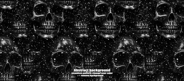 PSD spooky skulls e ghosts scintillanti sullo sfondo di halloween