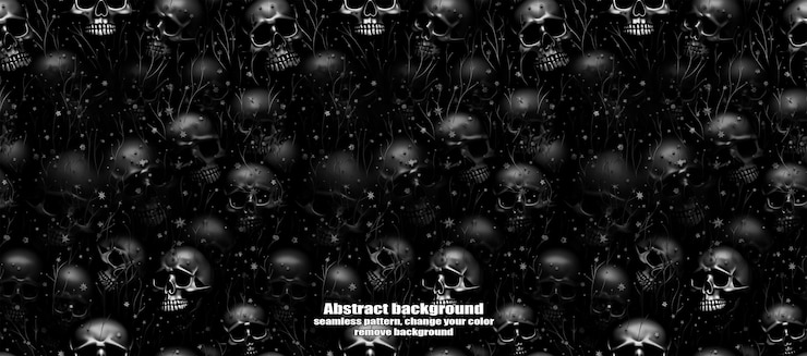 PSD spooky skulls amp ghosts glittering halloween background
