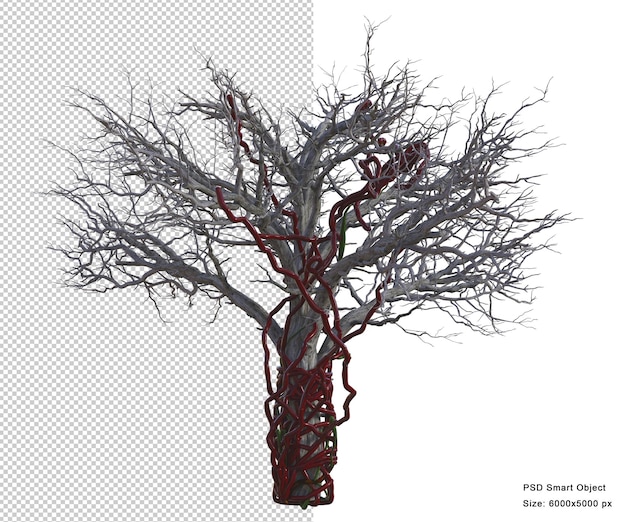 PSD spooky tree isolated 3d render