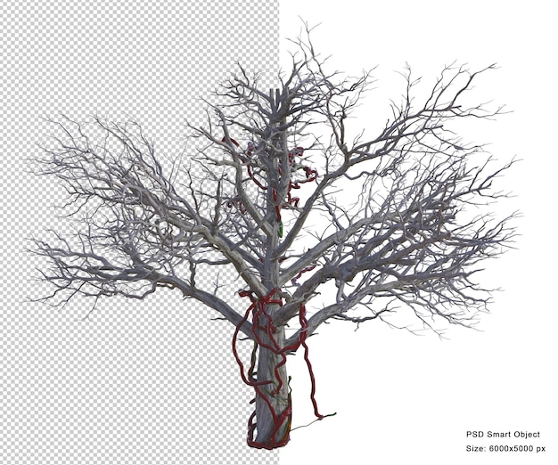 Spooky tree isolated 3d render