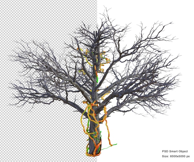 PSD spooky tree isolated 3d render