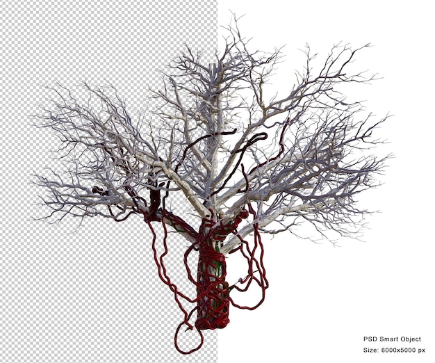 PSD spooky tree isolated 3d render