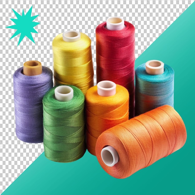 spools of sewing on transparent background