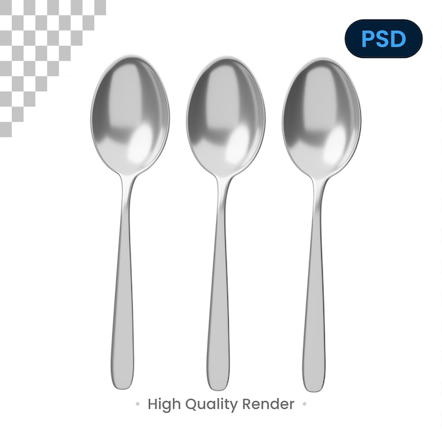 PSD スプーン 3 d アイコン premium psd