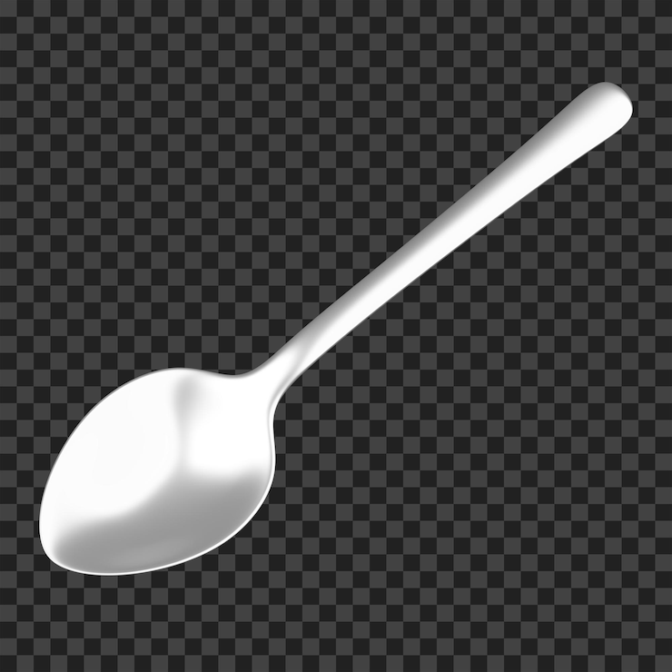 PSD spoon 3d illustration. spoon 3d icon.