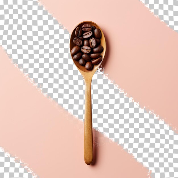 PSD Ложка с кофейным семенем на прозрачном фоне