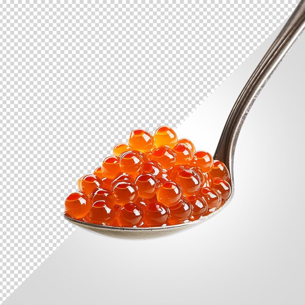 PSD a spoon of orange colored pills with a spoon with a spoon