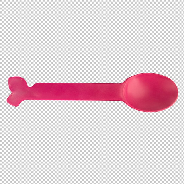 spoon pink plastic isolated on white background