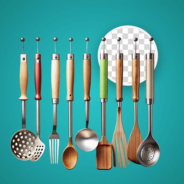 PSD spoon and spatula hanging on wall