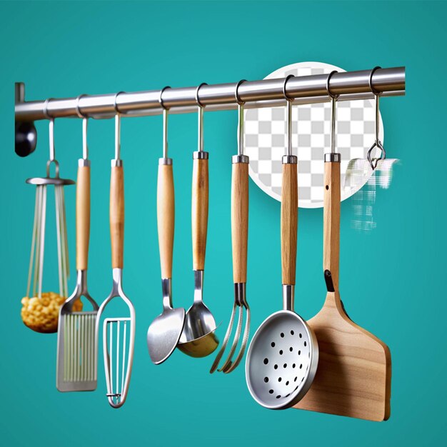 PSD spoon and spatula hanging on wall