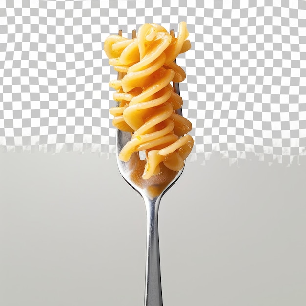 PSD a spoon with a piece of pasta on it and a blurry background of a blurry background