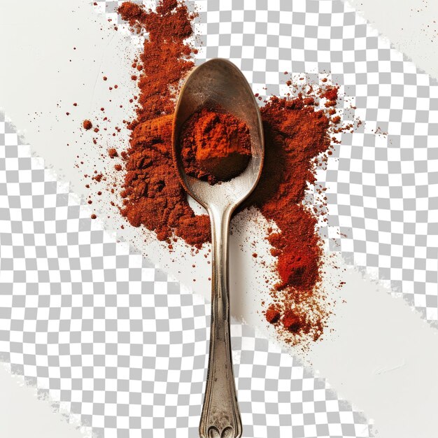 PSD a spoon with red substance on it is next to a spoon