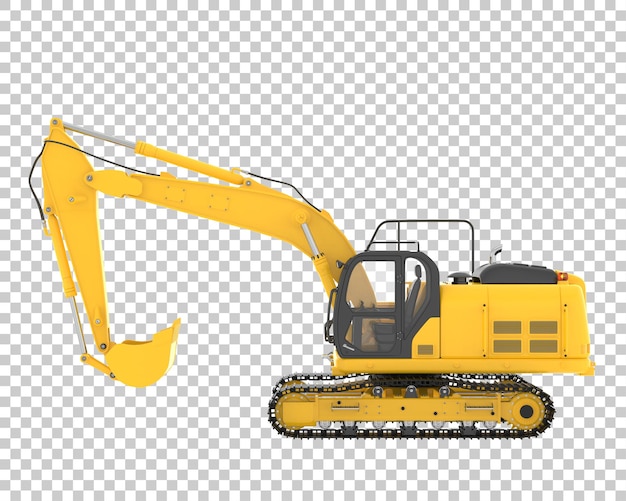Spoor graafmachine op transparante achtergrond 3D-rendering illustratie