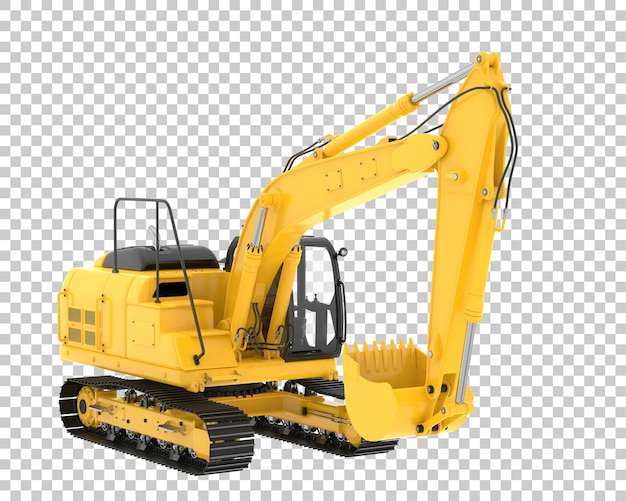 Spoor graafmachine op transparante achtergrond 3D-rendering illustratie