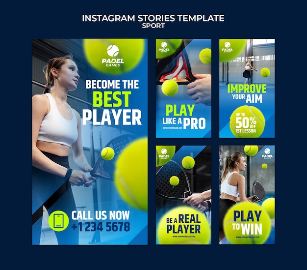 PSD sport and activity instagram stories collection