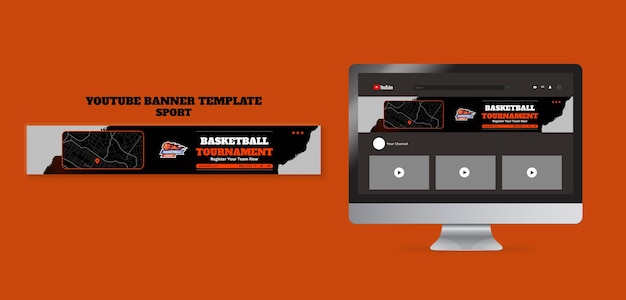 PSD sport and activity youtube banner template