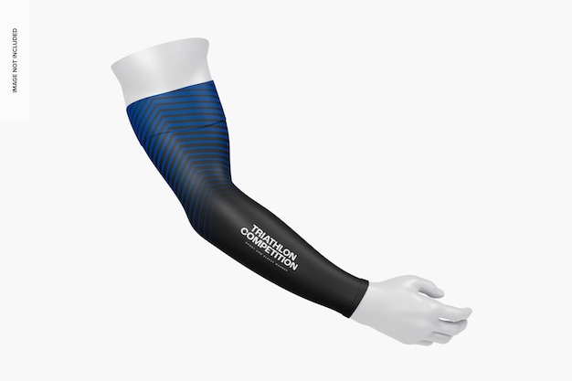 Sport arm sleeve warmer mockup, left view