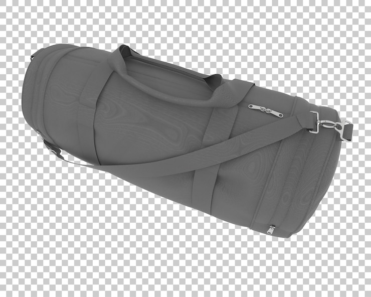 PSD sport bag isolated on transparent background 3d rendering illustration