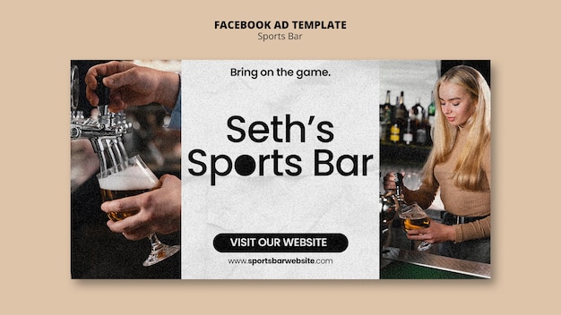 Sport bar social media promo template