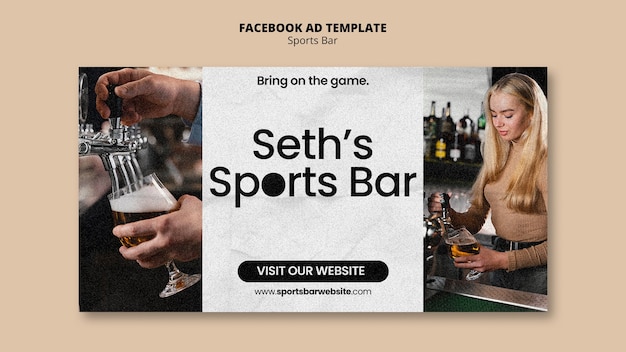 PSD sport bar social media promo template