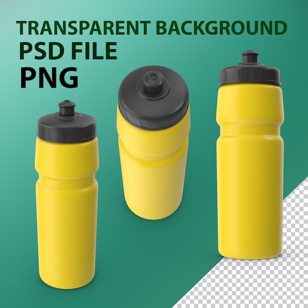 PSD sport bottle yellow png