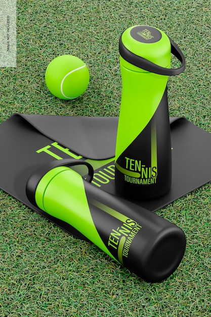 PSD sport bottles mockup perspective