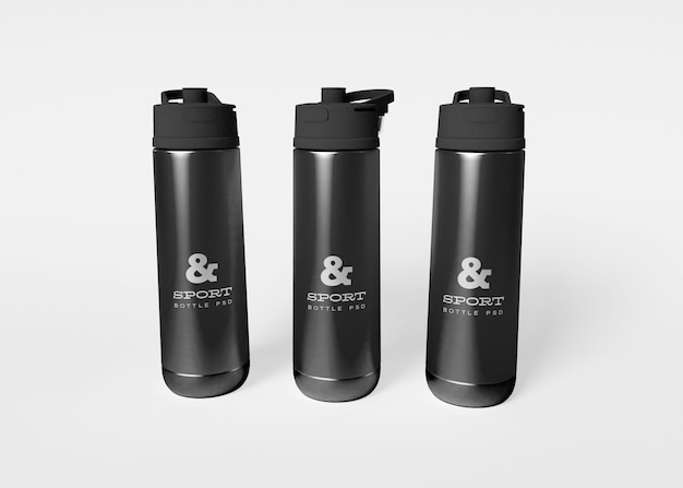 Sport bottles mockup