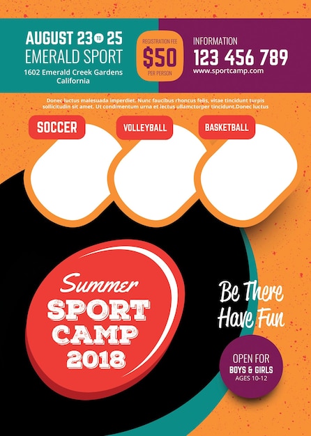 Sport camp flyer