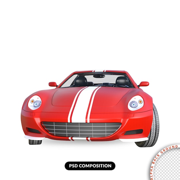 Auto sportiva isolata rendering 3d psd premium