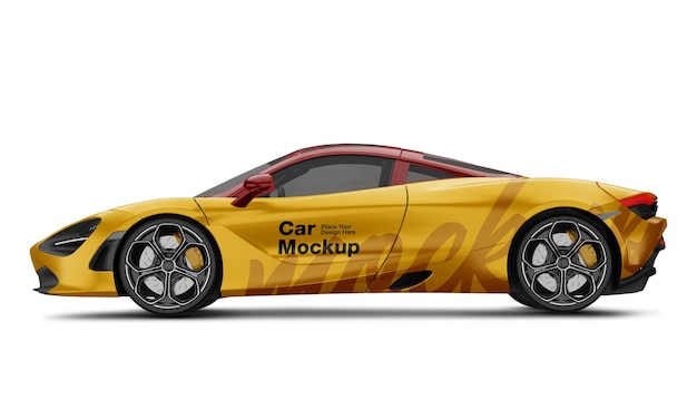 PSD sport car mockup side view