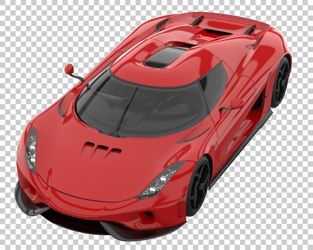 Sport car on transparent background. 3d rendering - illustration