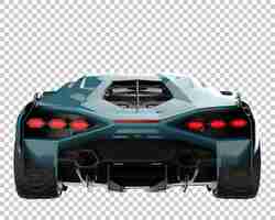 PSD sport car on transparent background. 3d rendering - illustration