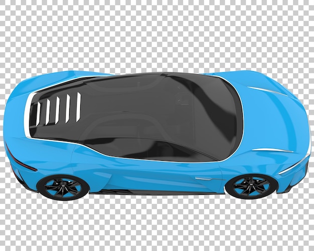 PSD sport car on transparent background. 3d rendering - illustration