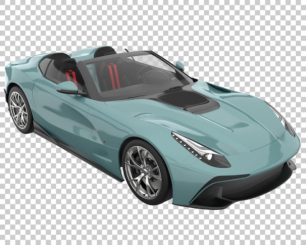 PSD sport car on transparent background. 3d rendering - illustration