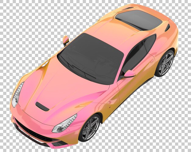 Sport car on transparent background. 3d rendering - illustration