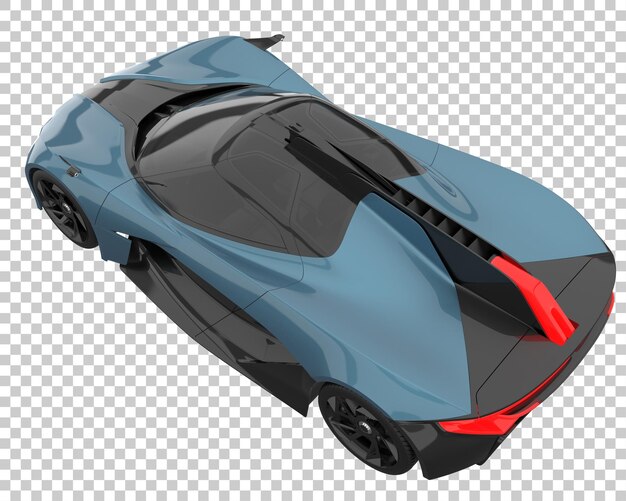 PSD sport car on transparent background. 3d rendering - illustration