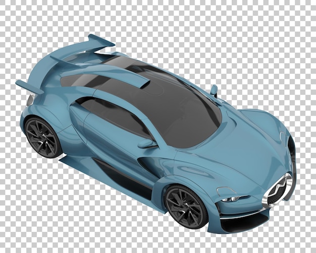 PSD sport car on transparent background. 3d rendering - illustration