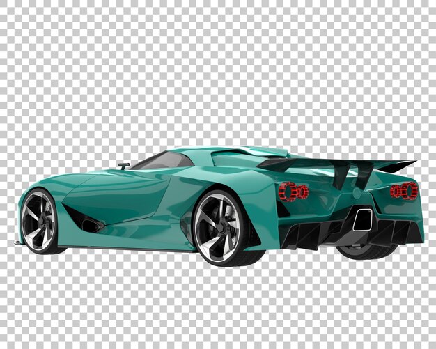 PSD sport car on transparent background. 3d rendering - illustration